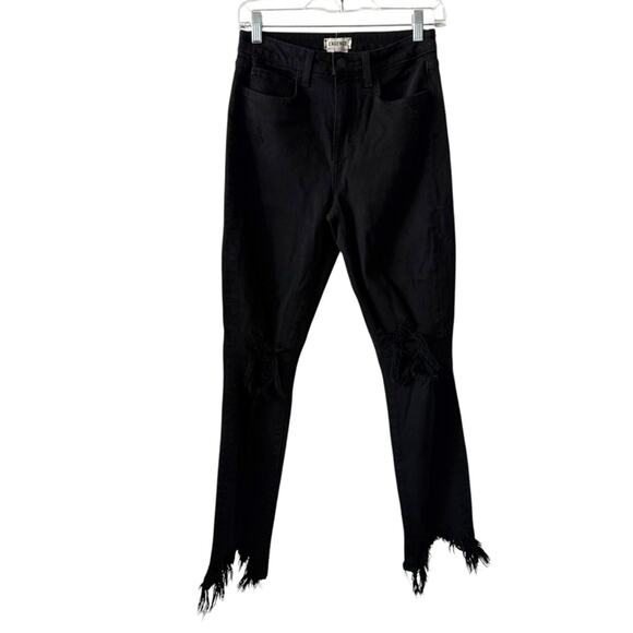 L’AGENCE High Waist Distressed Raw Hem Skinny Jeans Size 26 - Picture 1 of 5